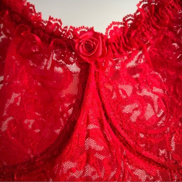 Vintage Inner Most Lace Slip Dress Size XL Red Festive Lingerie - Picture 6 of 7
